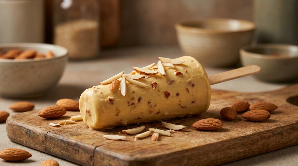 Badam kulfi with roasted almonds